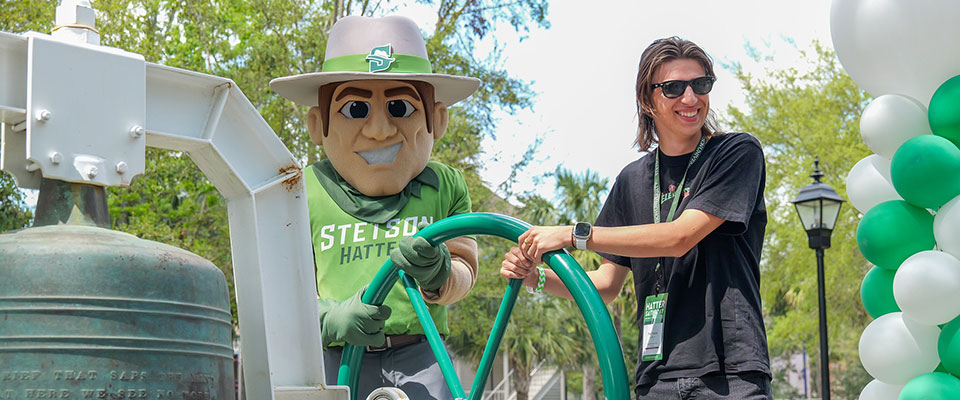 ringing the Victory Bell for choosing Stetson University