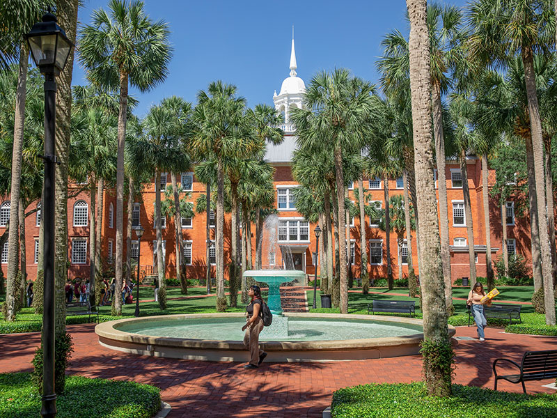 A view of the Holler Fountain in the Palm Court