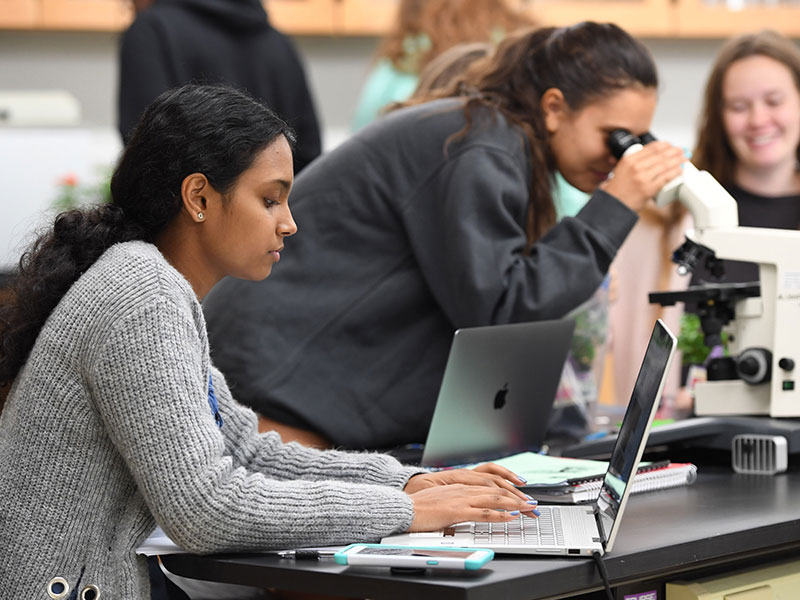 Students learning in a science lab