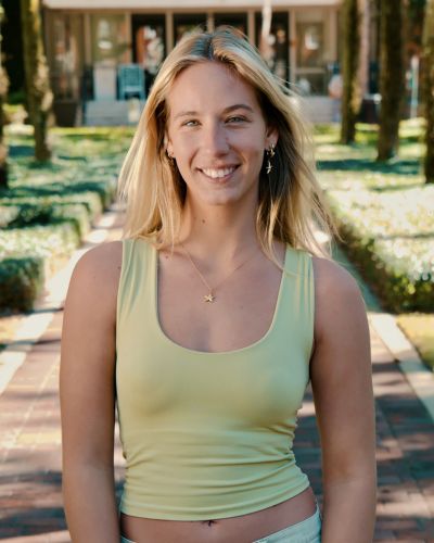 anna smiling to camera