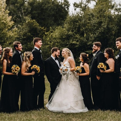 Stetson Wedding picture with Bride and Groom.