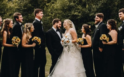 Stetson Wedding picture with Bride and Groom.