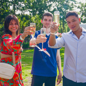 undergraduate students celebrating during senior banquet