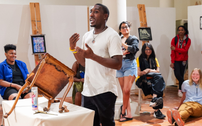 professor teaching art class