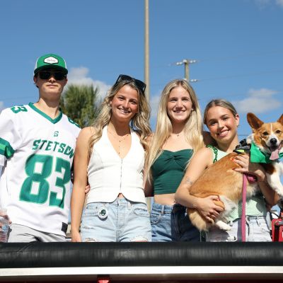 students and community participating in hatter walk