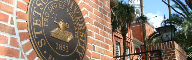 The Stetson University Seal on main gate of the DeLand campus