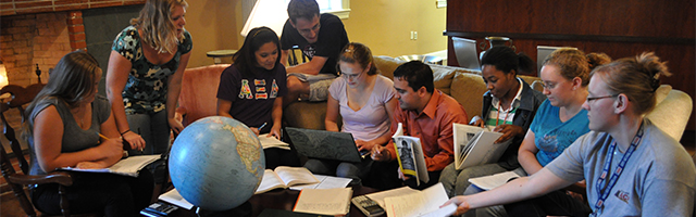 Group Studying in Cafe