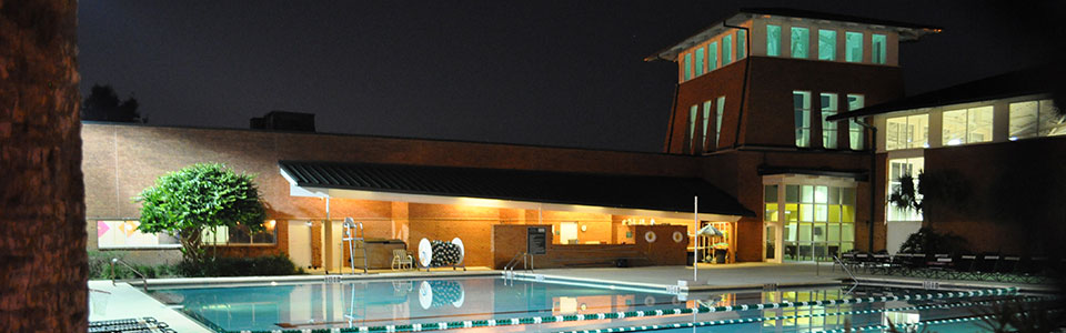 Hollis Center pool at night