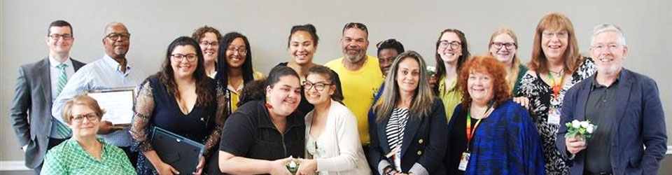 community partners and community center staff at event