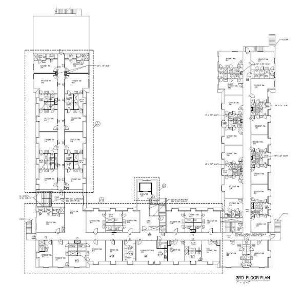 Floor Plans of Chaudoin Hall Floor 3