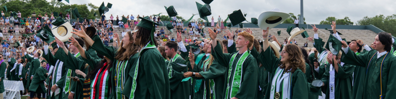 Stetson Commencement photo of graduating students celebrating