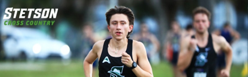 Men's Cross Country team running during race