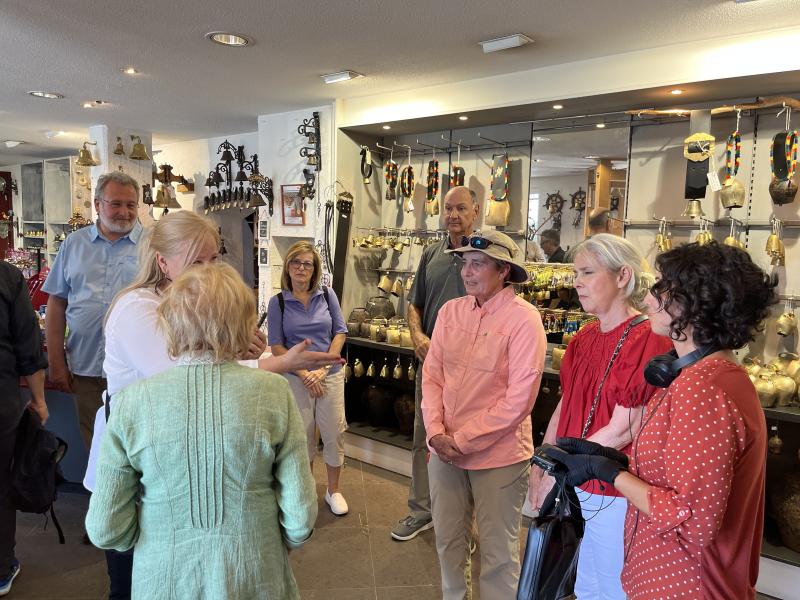 group receiving a tour in a museum