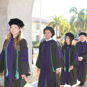 students in lab with professor