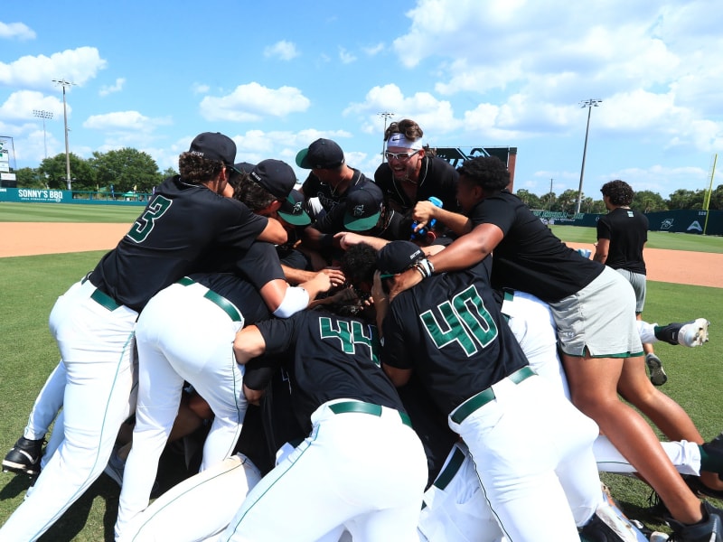 baseball team group after game