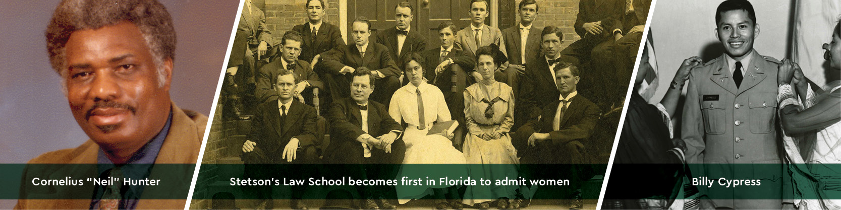 Cornelius Hunter, Stetson's Law School becomes first in Florida to admit women, Billy Cypress