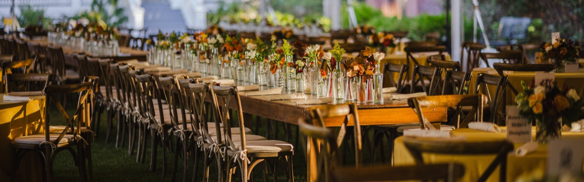 tables set up for event