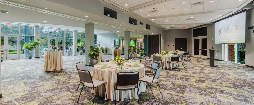 rinker welcome center set up for event