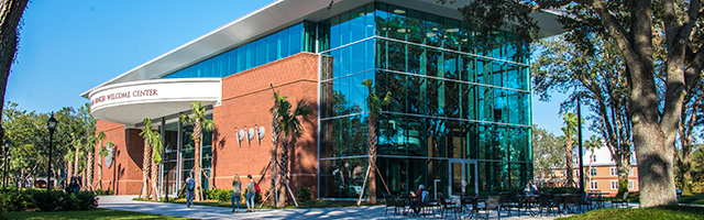Rinker Welcome Center with Students