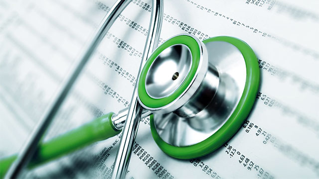 Image of a green stethoscope