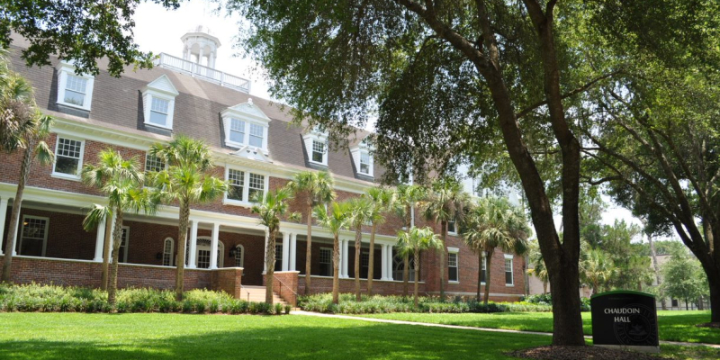 The brick exterior of Chaudoin Hall