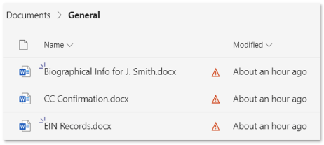 Data Loss Prevention example in files containing sensitive information