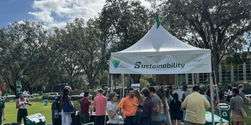 sustainability tent during event