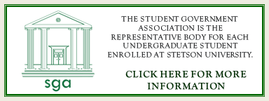 Advertisement for the Student Government Association at Stetson University, the representative body for undergraduate students