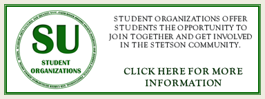 Banner for the Student Organizations at Stetson University, opportunities for getting involved in the community