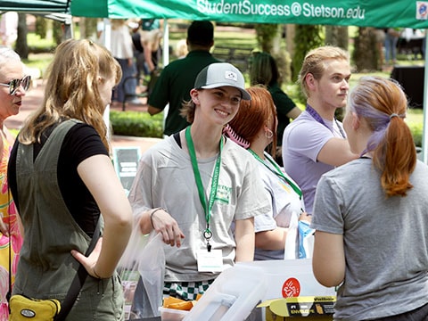 students having fun during event outside