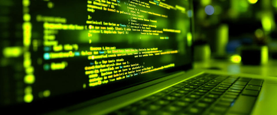 web code on a laptop screen