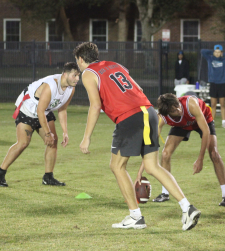 students playing arrow tag