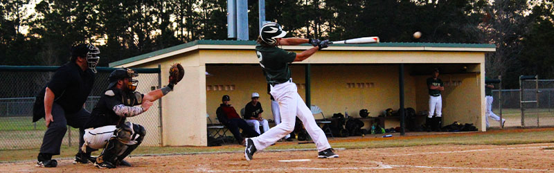 Student batting in a baseball game