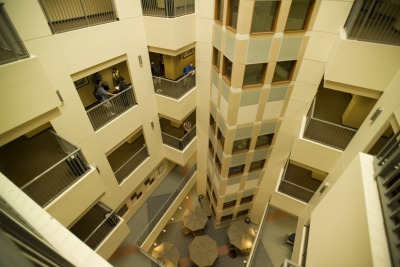 view of the atrium inside the business center