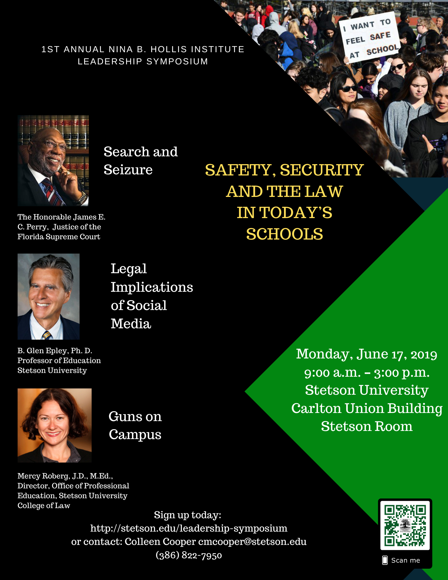 safety, security and teh law in today,s school poster for 2019 symposium 