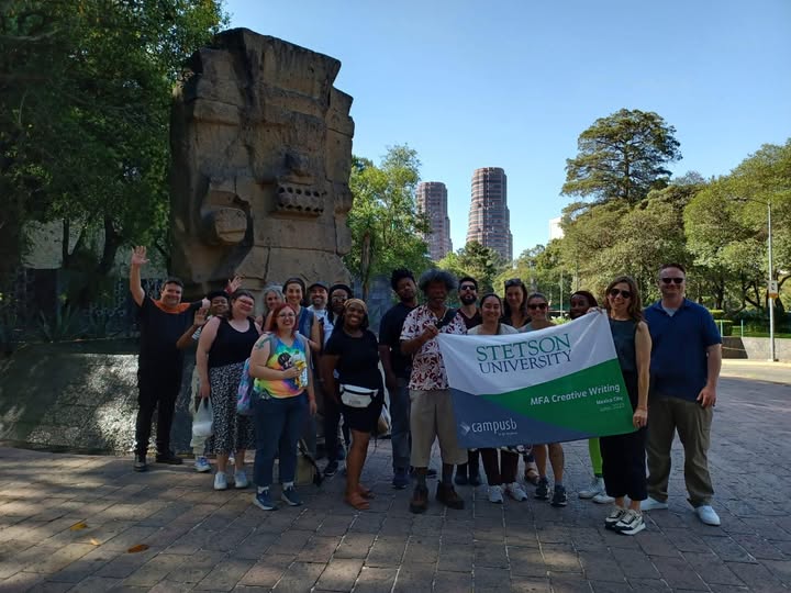 students in front of museum in mexico