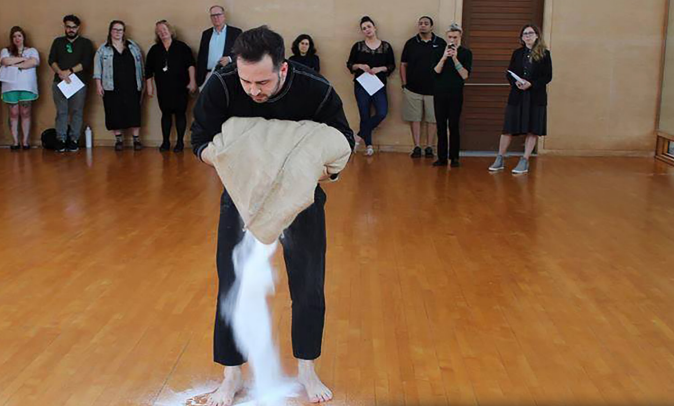 Pablo Vindel giving graduating performance