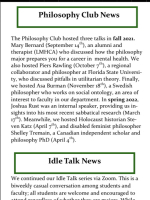Philosophy Club News