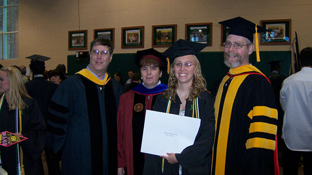 Physics faculty at graduation