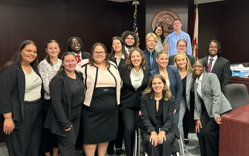 group picture of students from mock trial team