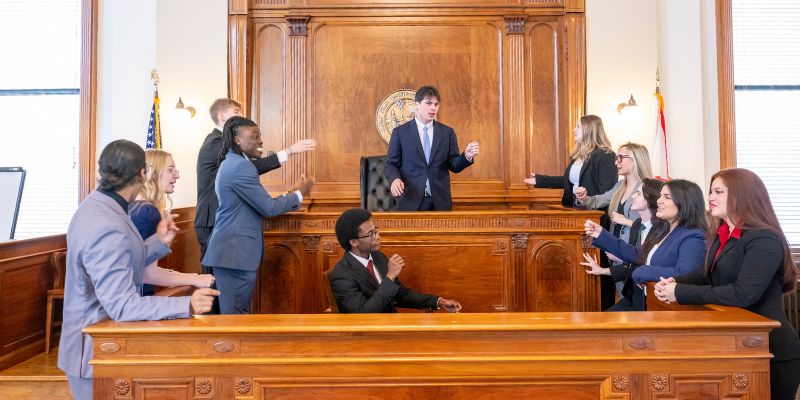 students in court room