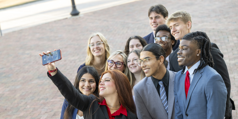 students taking a selfie