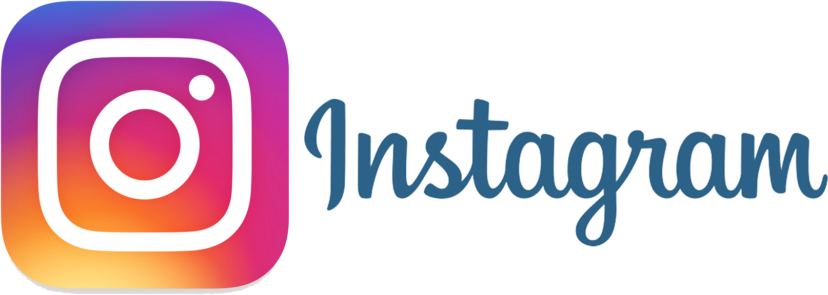 Instagram logo followed by its name written in cursive letters