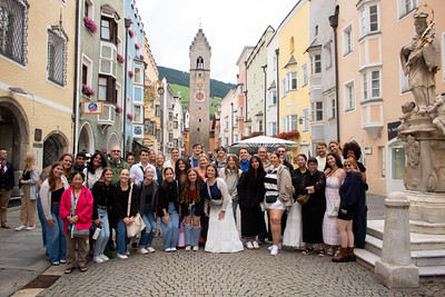 group picture on historical streets