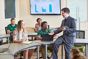 Joe Woodside teaching students