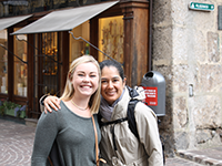 student and professor pose during tour