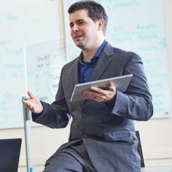 professor teaching in front of class