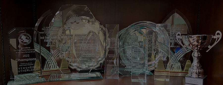 several championship trophies