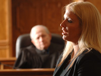 woman giving a speech about law