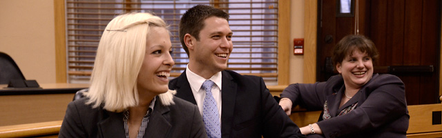 students participating in a Moot Court Competition